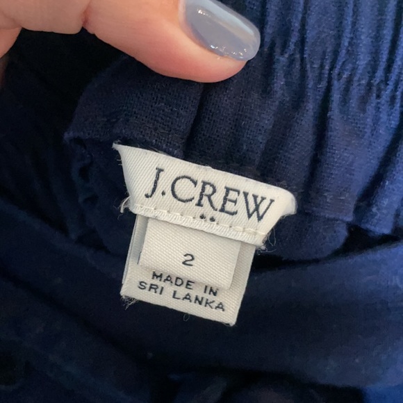 JCREW LINEN & COTTON BLEND BLUE TIE PANTS. SIZE SMALL. - Picture 3 of 4